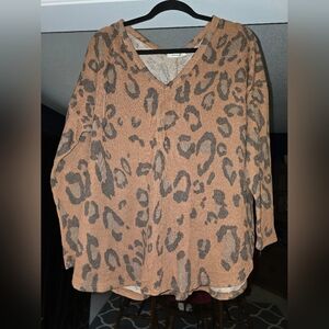 Women's long sleeve leopard print shirt New without tags